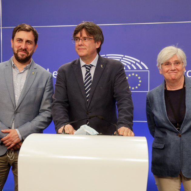Toni Comín, Carles Puigdemont i Clara Ponsatí - EFE