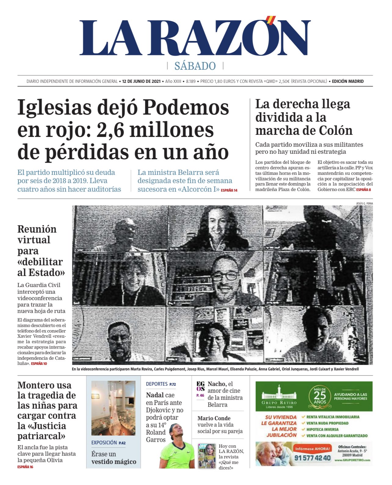 Portada La Razón espionaje