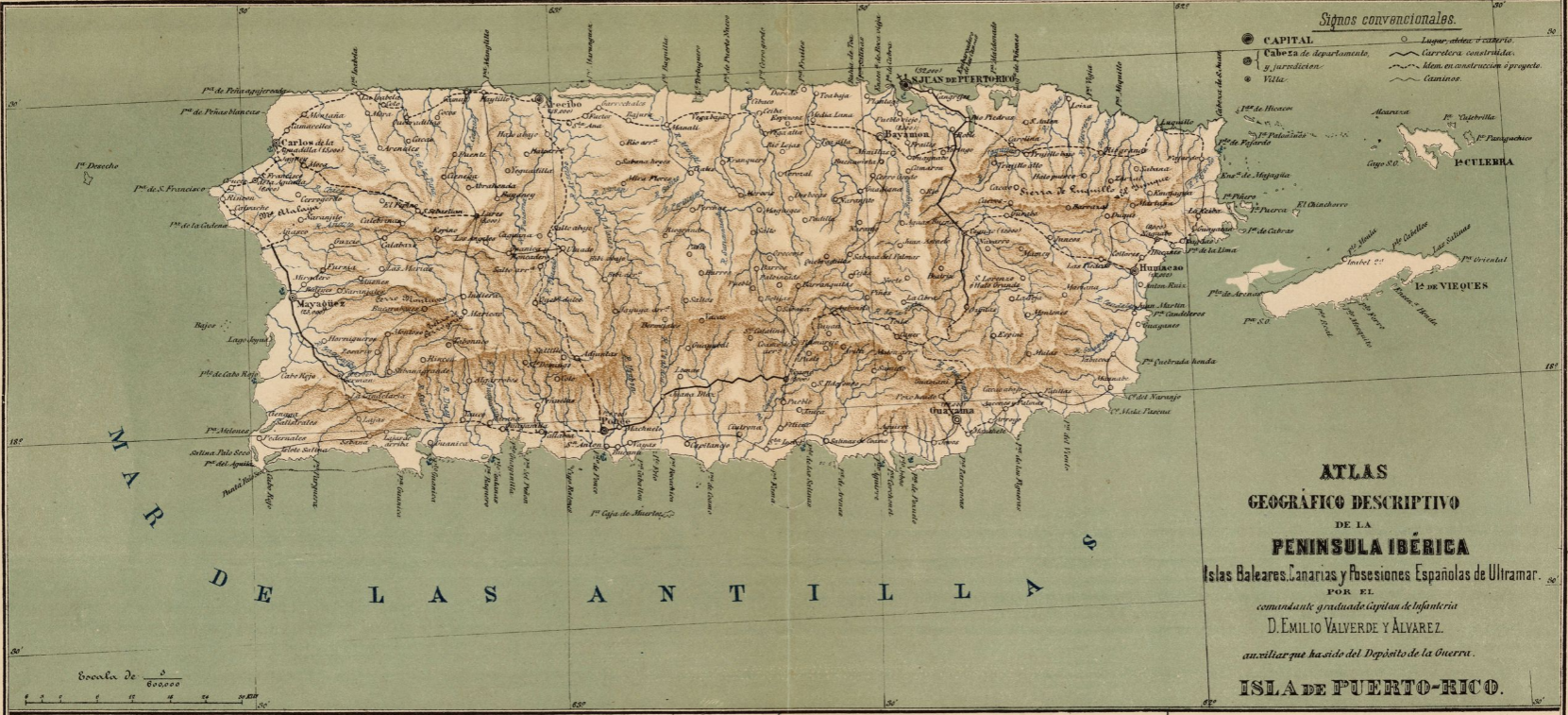 Mapa colonia espanyol (1885). Font Cartoteca de Catalunya
