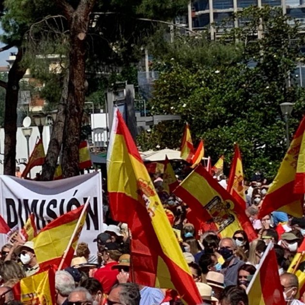 manifestacion madrid bandera preconstitucional nicolas tomas