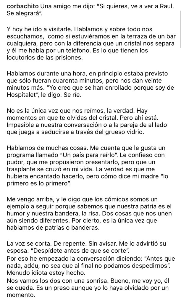 Corbacho instagram Romeva