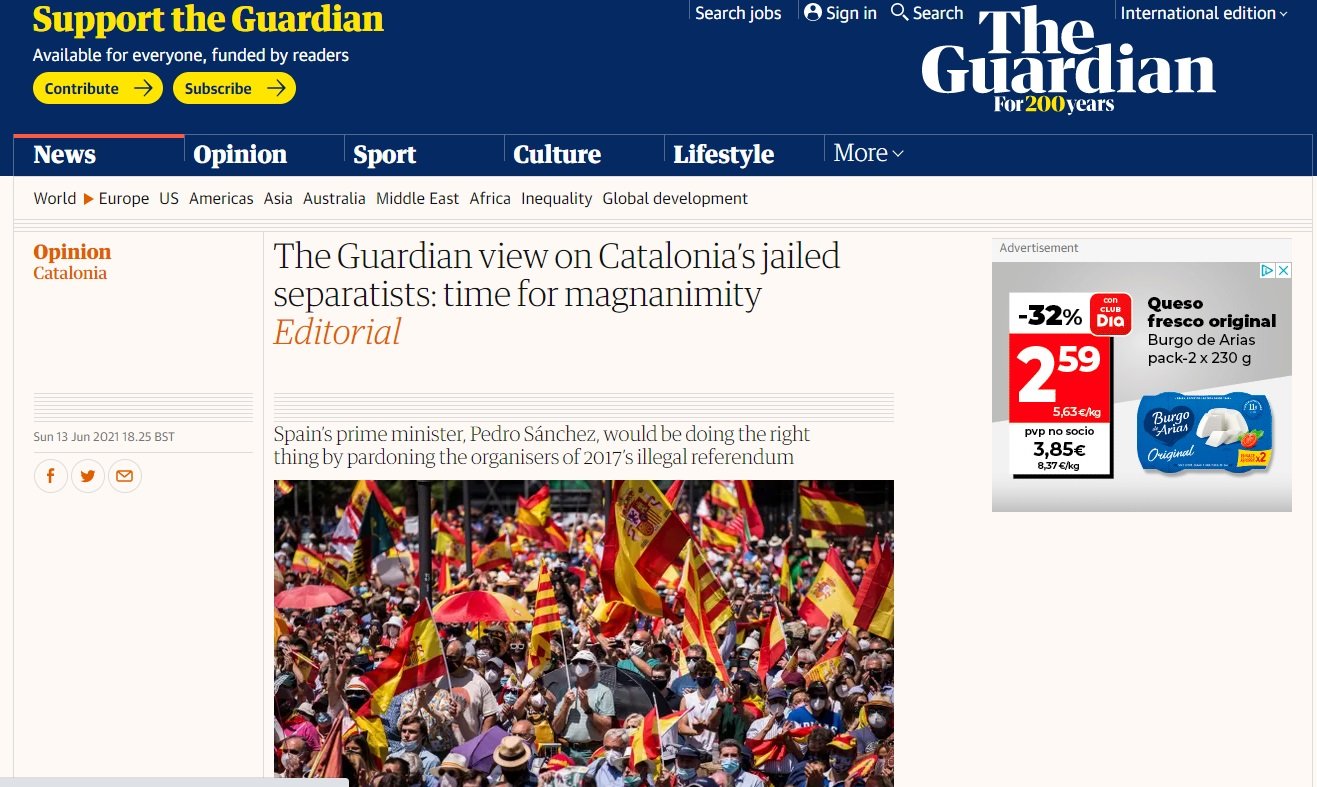 The Guardian manifestación Colón