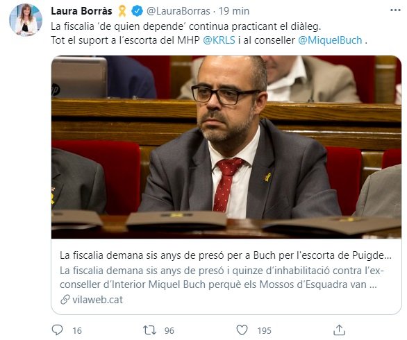 TUIT Laura Borràs Miquel Buch