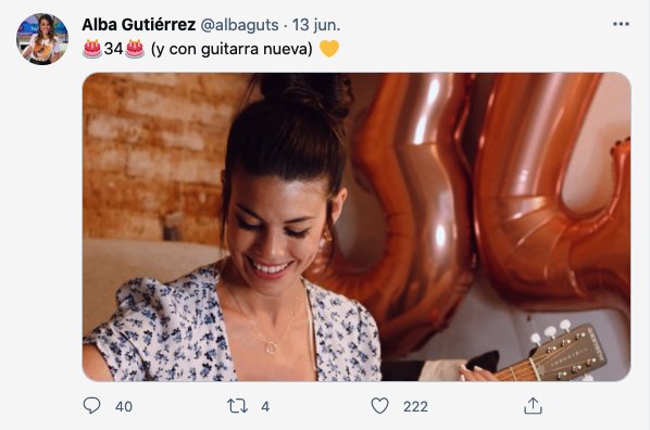 Alba Gutiérrez cumpleaños tuit