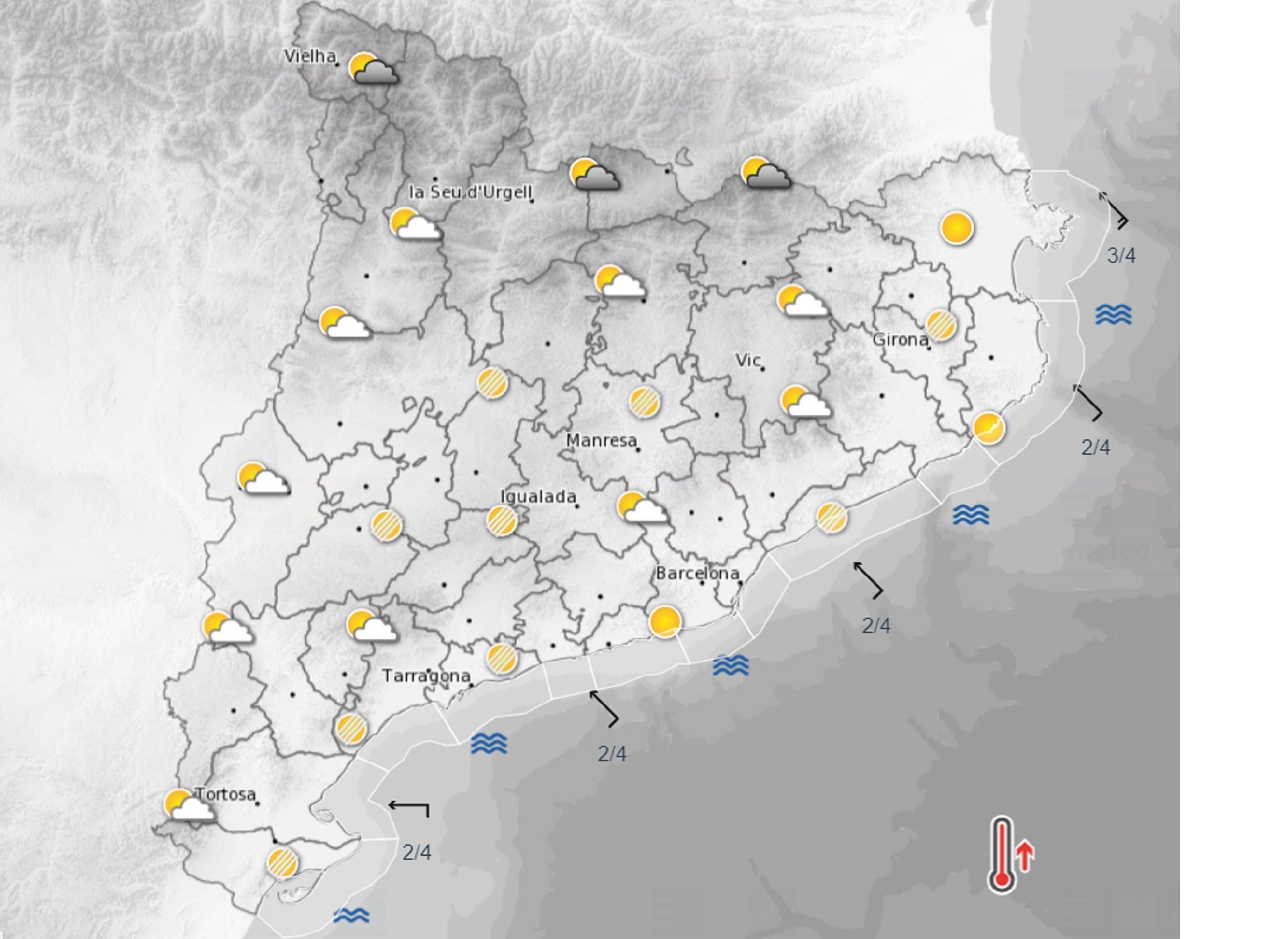 Tiempo Catalunya el viernes tarda / Meteocat