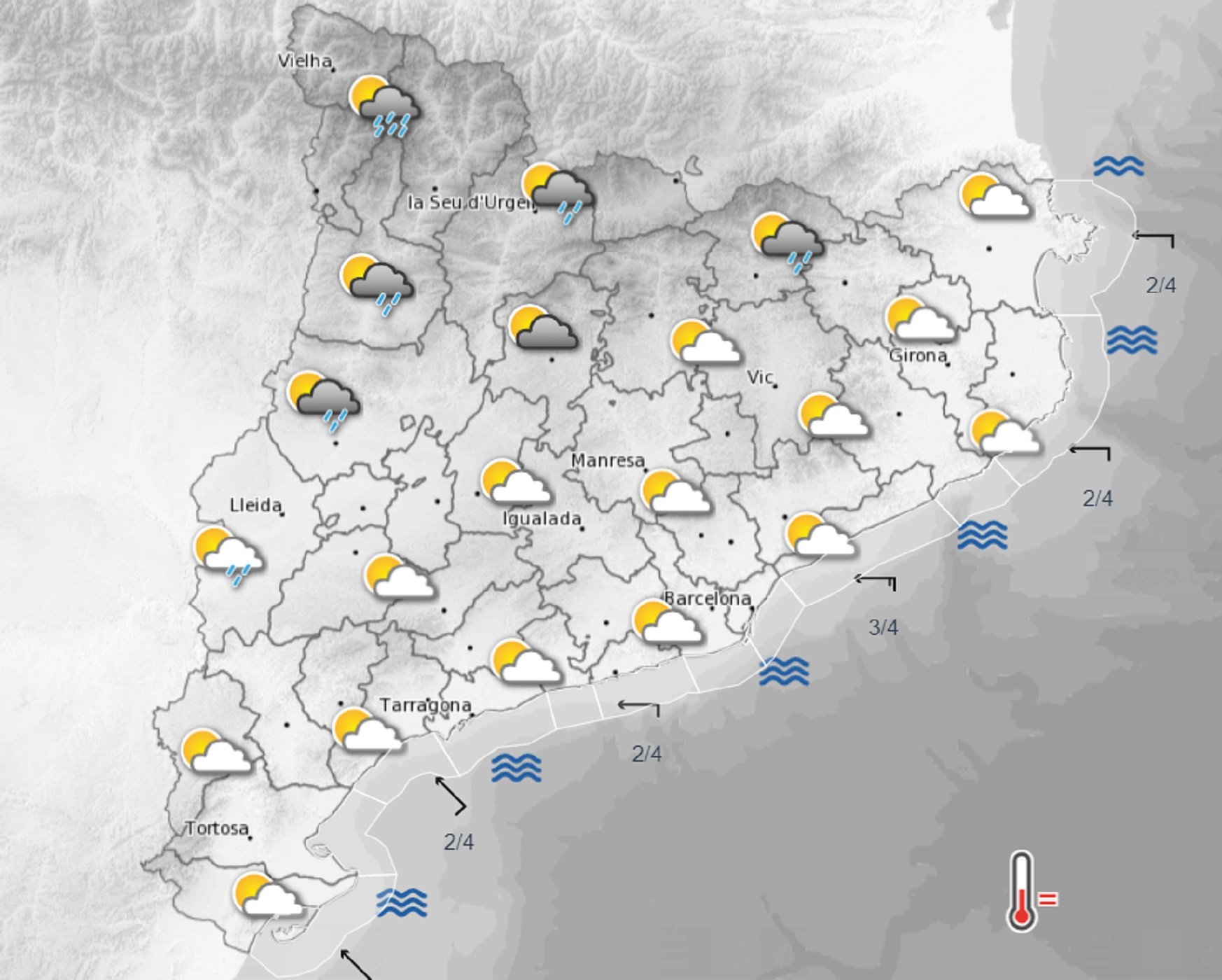 Tiempo Catalunya el sábado tarda / Meteocat