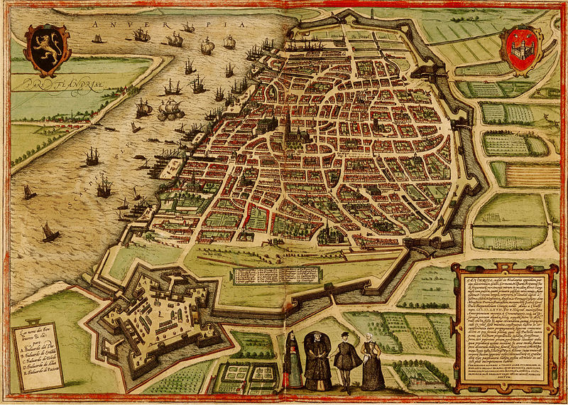 Grabado de Amberes (1572). Fuente Wikimedia Commons