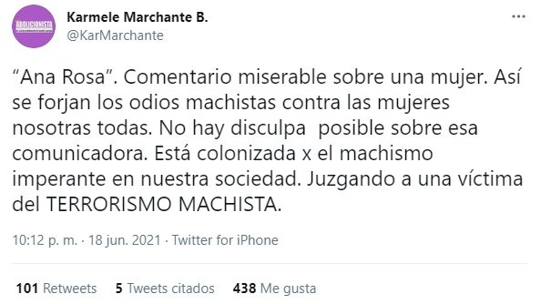 Perfil de Twitter de Karmele Marchante