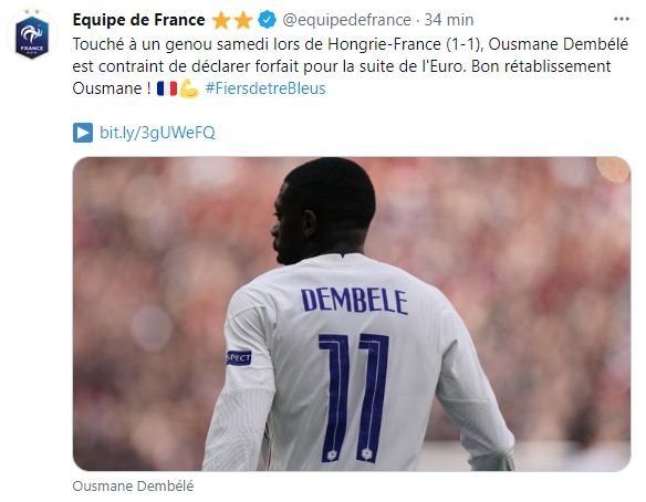Dembele lesion Eurocopa Francia TUIT