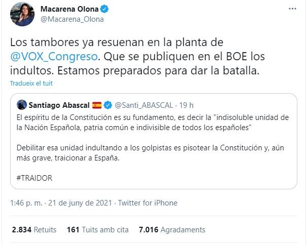 TUIT macarena olona vox indultos