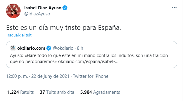 TUIT DIAZ AYUSO INDULTS OK DAIRIO