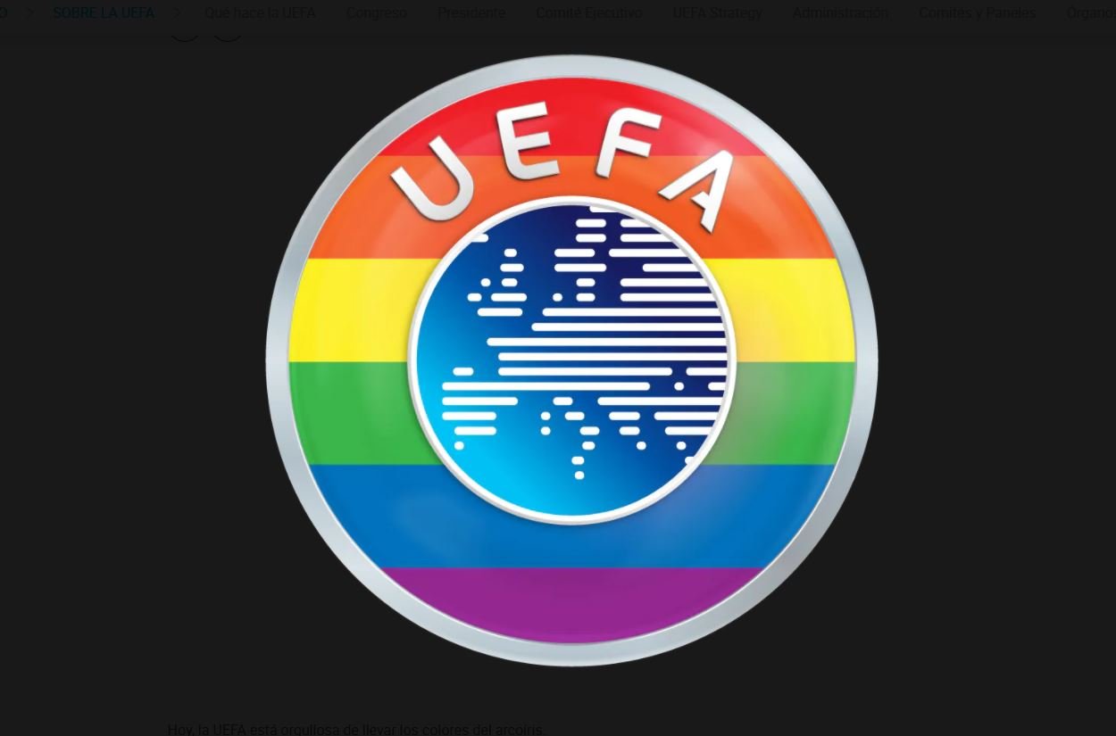 La UEFA y su hipocresía infinita: ahora tiñe de arcoíris su logo
