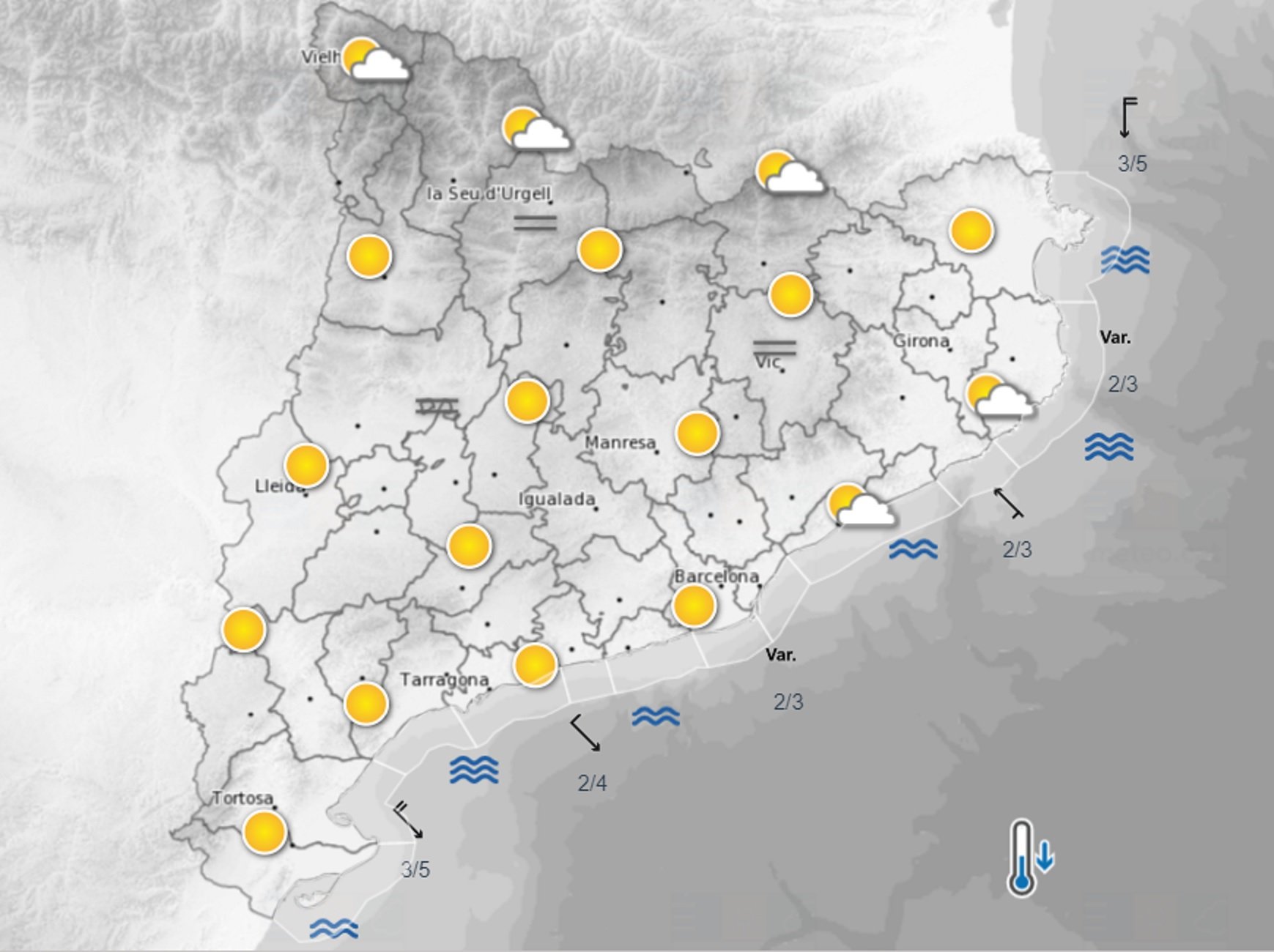 Temps Catalunya dijous 24 (matí) / Meteocat