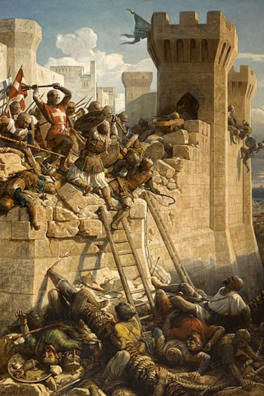 Representació moderna del Setge d'Acre, obra de Dominique Papety (1840). Font Museu de Versalles