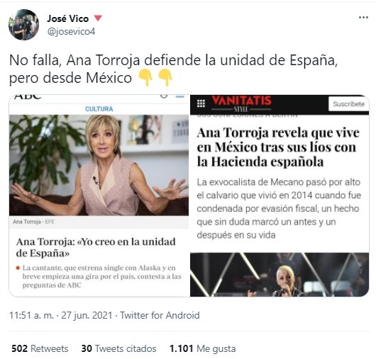 tuit contra Ana Torroja