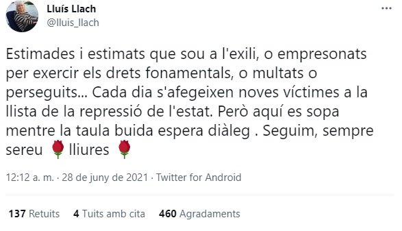 TUIT Lluis llach dialogo