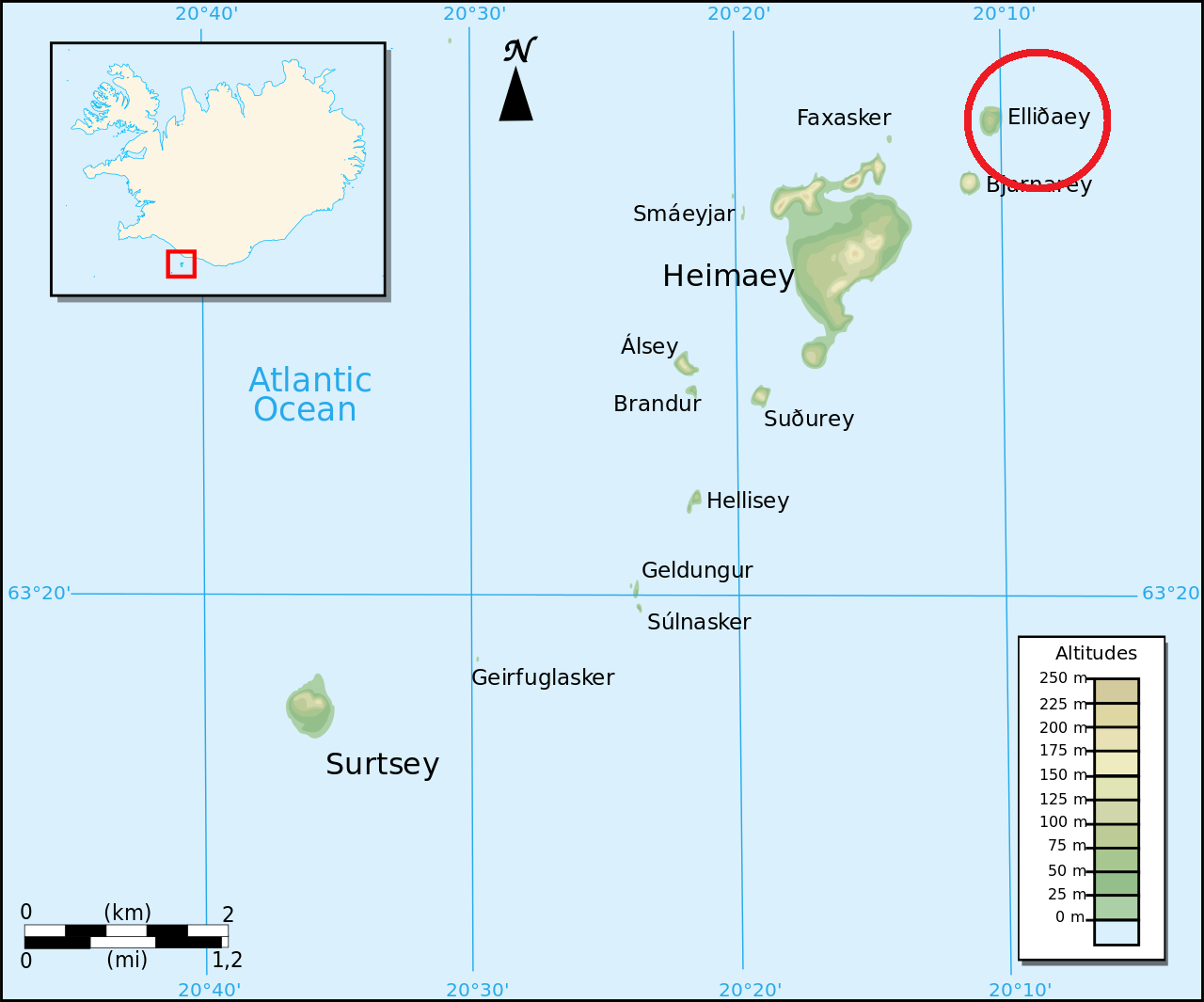 Localització Elliðaey