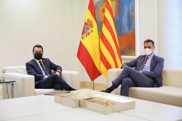 Pere Aragonès Pedro Sánchez primera reunión Moncloa  Jordi Bedmar
