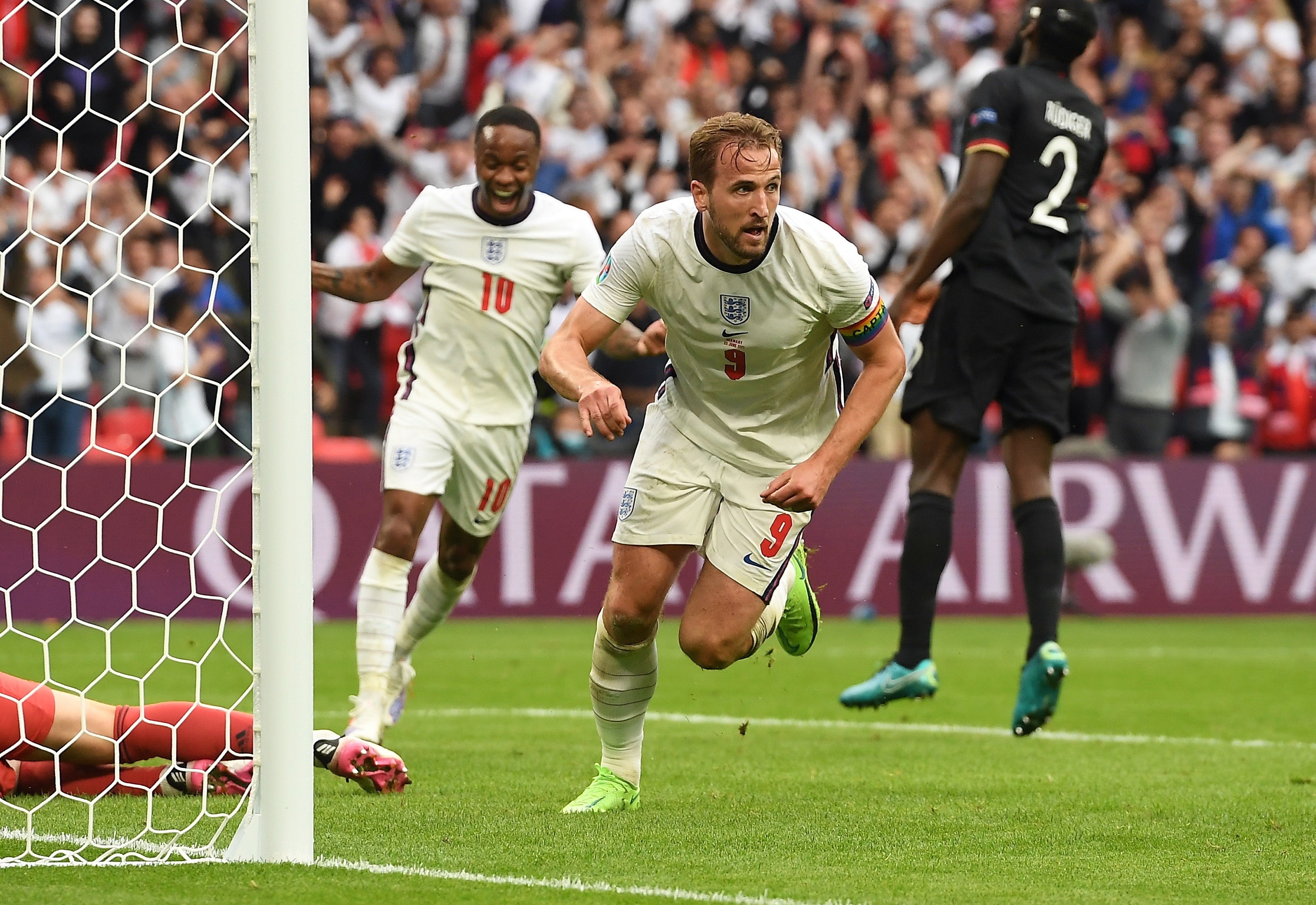 Harry Kane celebrant el seu gol contra Alemanya