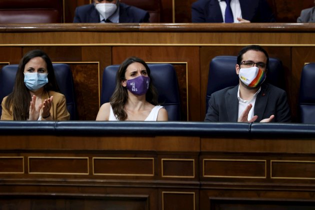 Pedro Sánchez, congreso, comparecencia, indultos, Ione Belarra, Irene Montero y Alberto Garzón   EFE