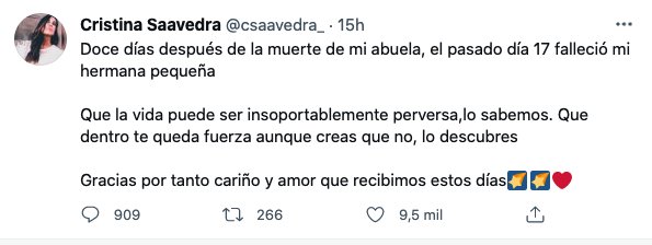 Cristina Saavedra rota de dolor @csaavedra
