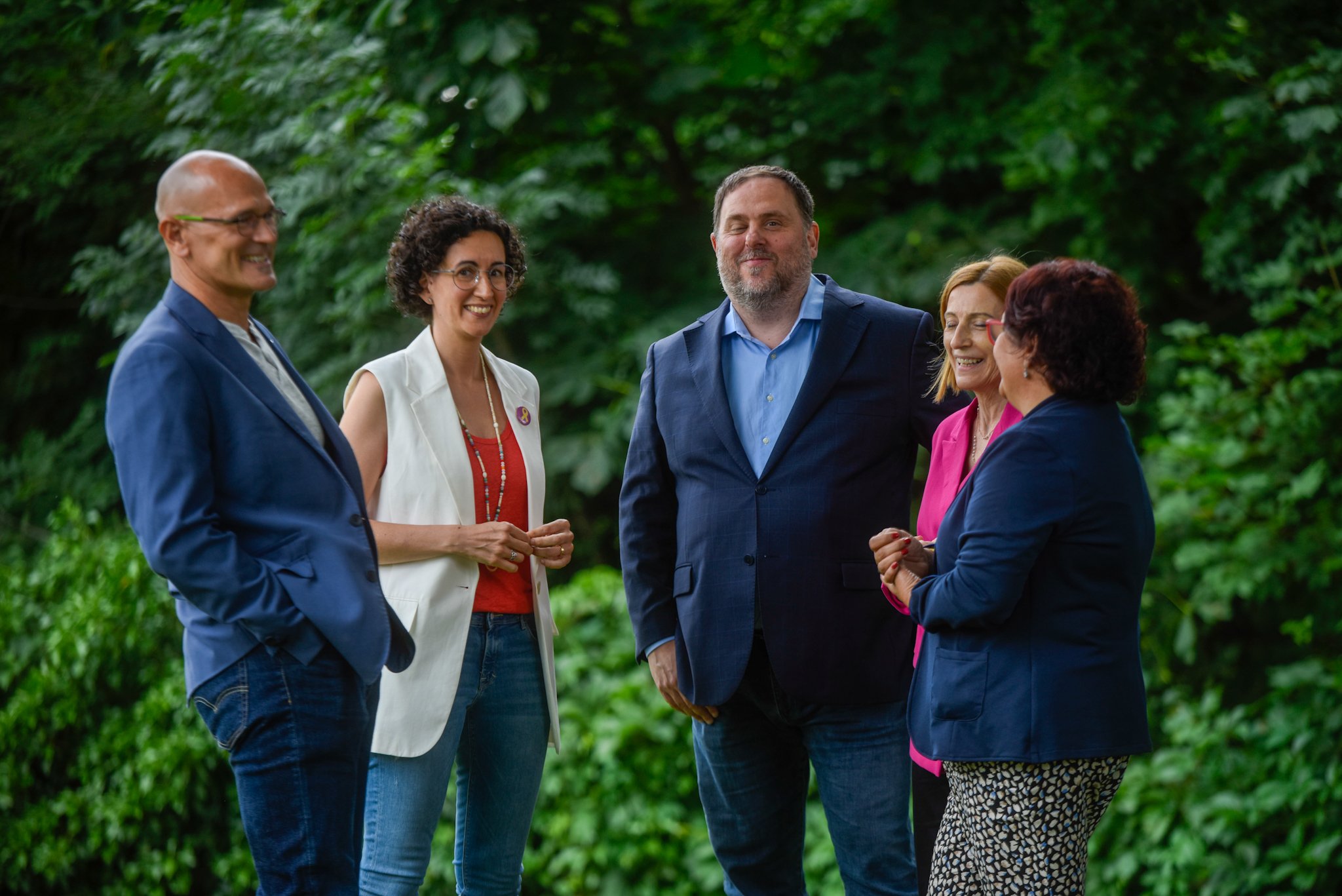 Junqueras, Rull, Romeva, Forcadell y Bassa, en la marcha por los presos de ETA