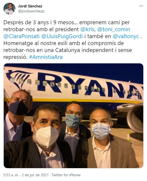 TUIT Jordi Sánchez dirección Breuselas TUIT Jordi Sánchez dirección Breuselas