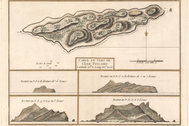 Mapa de Pitcairn (1774). Font Wikiwand (1)