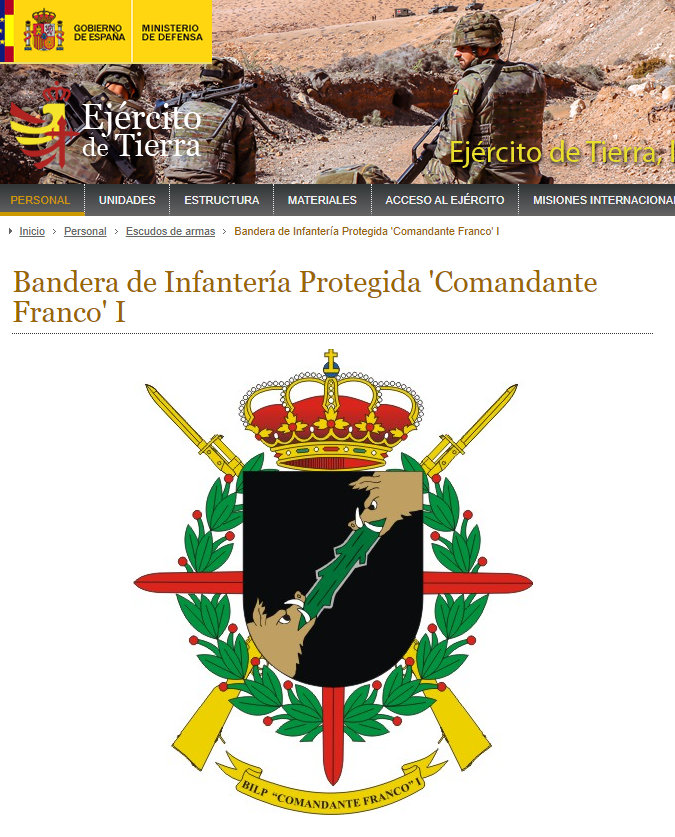 escut bandera legionaria comandante franco ministerio de defensa
