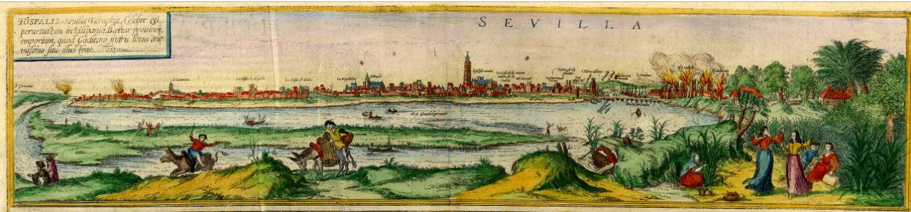 Vista de Sevilla (1572). Font Universidad de Sevilla