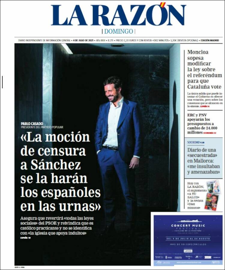 larazon llevada|traída 4 julio