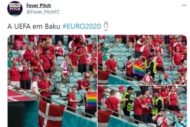 uefa confisca bandera lgbt dinamarca eurocopa Twitter Fever PitchFC