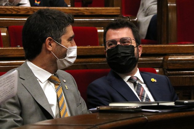 El presidente y vicepresidente de la Generalitat, Pere Aragonès y Jordi Puigneró   ACN