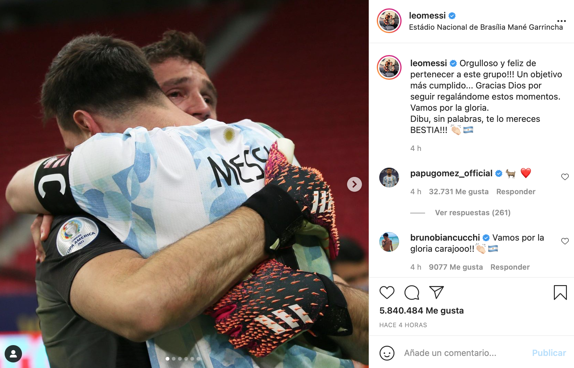 INSTAGRAM Messi Copa America semis