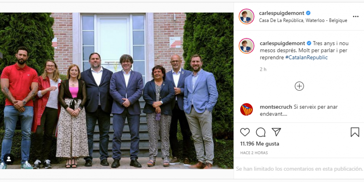 Instagram Carles Puigdemont reunión Waterloo Casa de la República