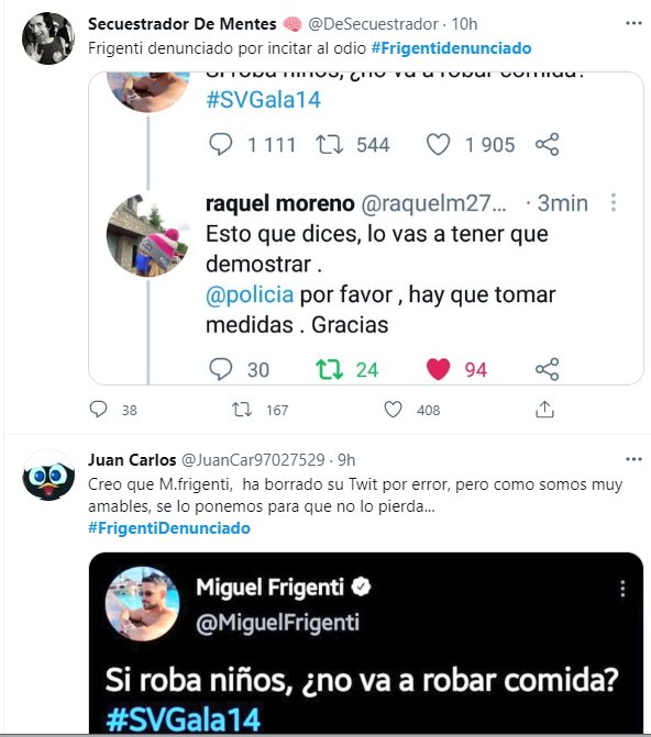 Miguel Frigenti contra Olga Moreno robar niños Twitter