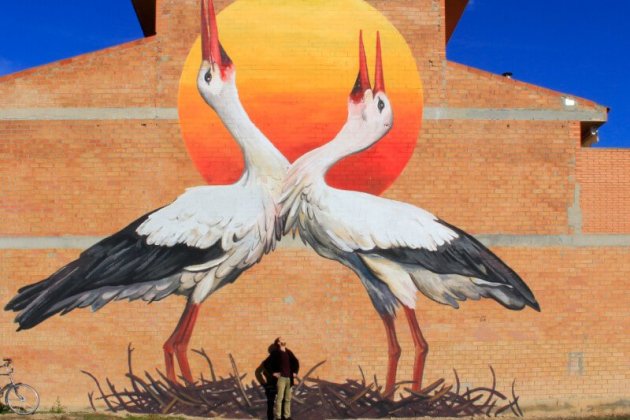 cigüeña blanca enciclopedia mural 5