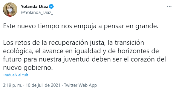 tuit Yolanda Díaz tuit Yolanda Díaz