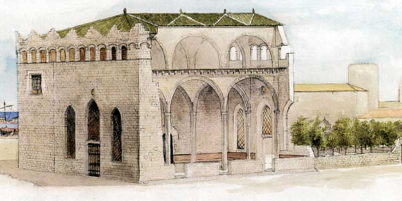 Reconstrucció idealitzada de la Llotja de Barcelona, centre mercantil de la ciutat i del país. Font Casa de la Llotja