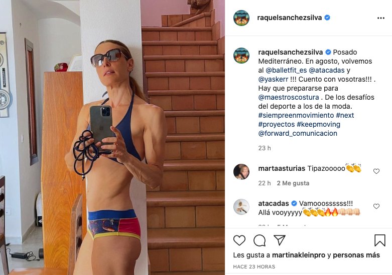 Raquel Sánchez Silva vacaciones músculos @raquelsanchezsilva