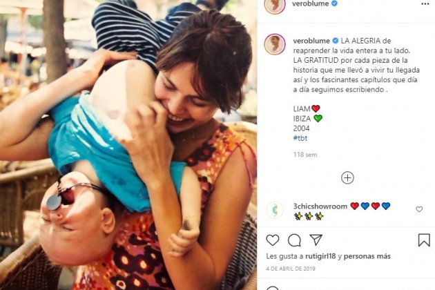 Verónica Blume hijo Liam pequeño Instagram