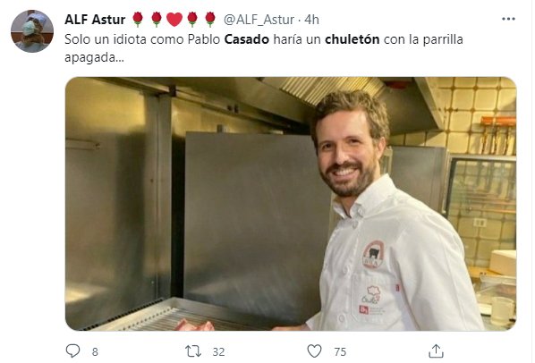 Pablo Casado chuletón com Twitter