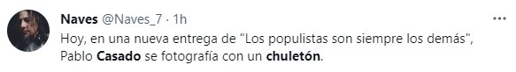 Pablo Casado chuletón com 2 Twitter