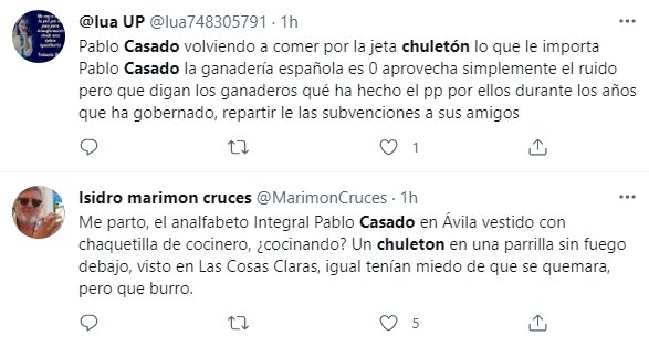 Pablo Casado chuletón como 3 Twitter