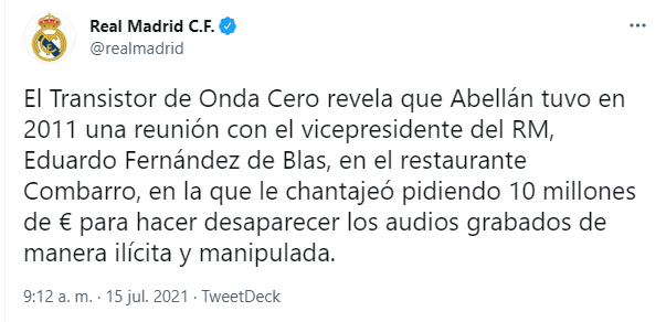 comunicado real madrid chantaje abellan