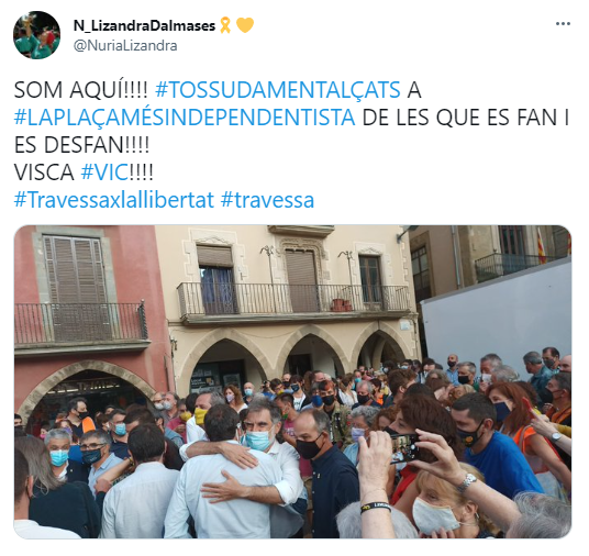 tuit Lizandra Dalmases Vic manifestació