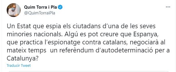 Tuit Torra espionaje
