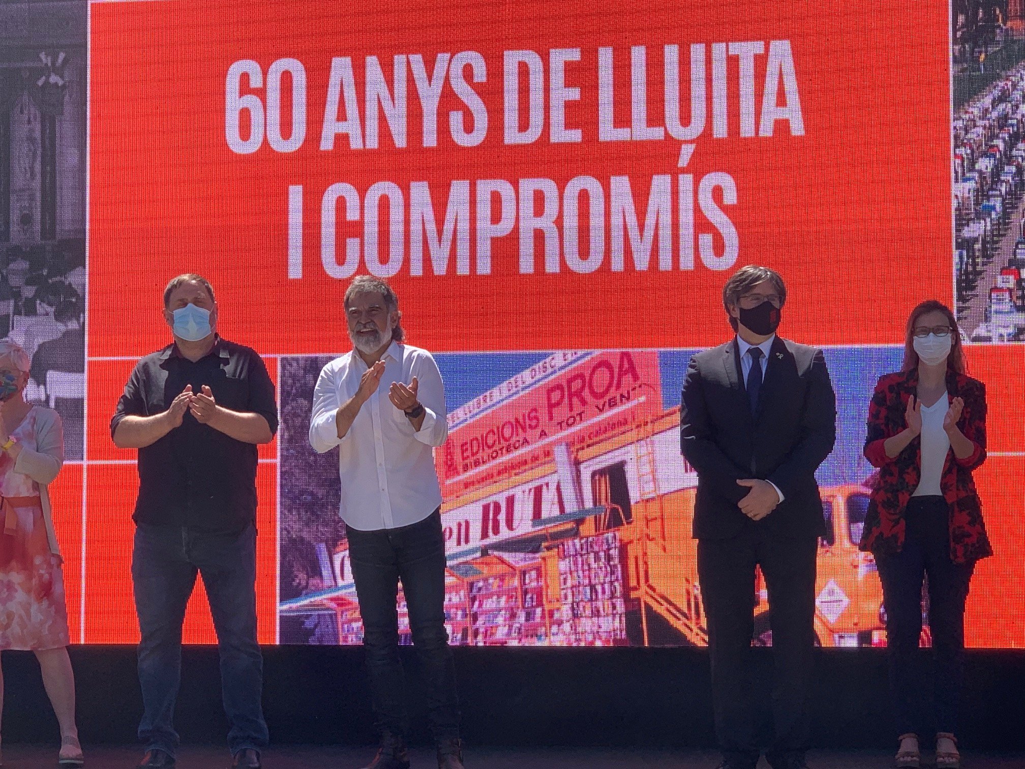 Cuixart reúne a Puigdemont i Junqueras en Elna: "En la unidad está la victoria"