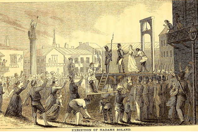 Representació de l'execució de Manon Roland,, publicada per New York, Harper & Brothers (1850). Fonbt Library of University of North Caroline