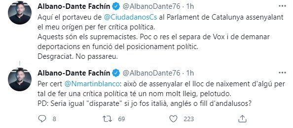 Albano Dante contra Nacho Martín Blanco 2 Twitter